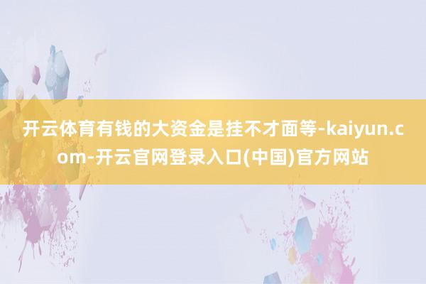 开云体育有钱的大资金是挂不才面等-kaiyun.com-开云官网登录入口(中国)官方网站