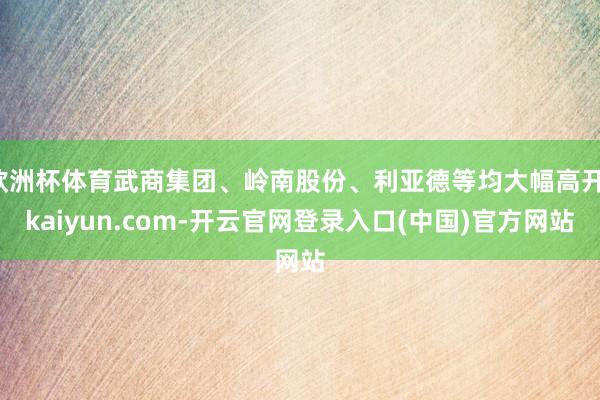 欧洲杯体育武商集团、岭南股份、利亚德等均大幅高开-kaiyun.com-开云官网登录入口(中国)官方网站
