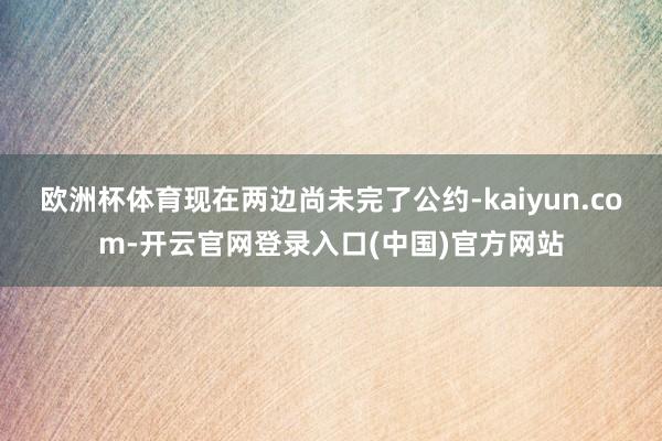 欧洲杯体育现在两边尚未完了公约-kaiyun.com-开云官网登录入口(中国)官方网站