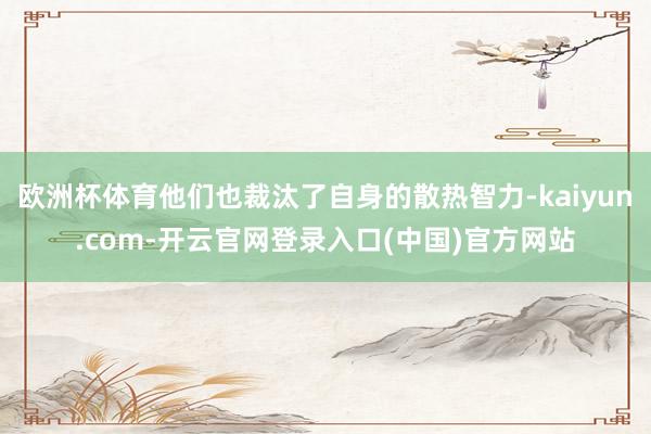欧洲杯体育他们也裁汰了自身的散热智力-kaiyun.com-开云官网登录入口(中国)官方网站