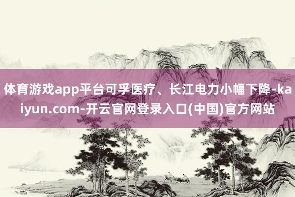 体育游戏app平台可孚医疗、长江电力小幅下降-kaiyun.com-开云官网登录入口(中国)官方网站