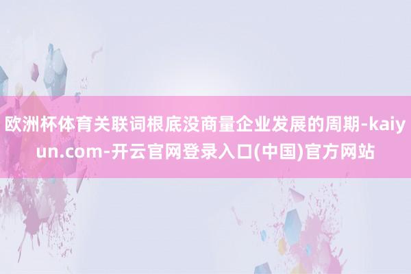 欧洲杯体育关联词根底没商量企业发展的周期-kaiyun.com-开云官网登录入口(中国)官方网站