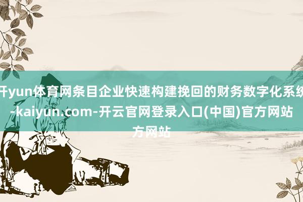 开yun体育网条目企业快速构建挽回的财务数字化系统-kaiyun.com-开云官网登录入口(中国)官方网站