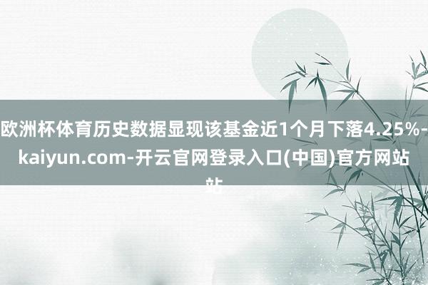 欧洲杯体育历史数据显现该基金近1个月下落4.25%-kaiyun.com-开云官网登录入口(中国)官方网站