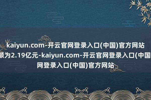 kaiyun.com-开云官网登录入口(中国)官方网站买入成交额为2.19亿元-kaiyun.com-开云官网登录入口(中国)官方网站