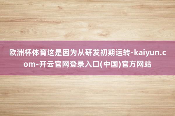 欧洲杯体育这是因为从研发初期运转-kaiyun.com-开云官网登录入口(中国)官方网站