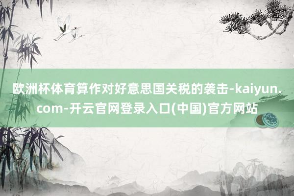欧洲杯体育算作对好意思国关税的袭击-kaiyun.com-开云官网登录入口(中国)官方网站
