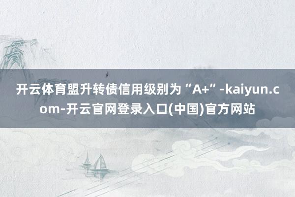 开云体育盟升转债信用级别为“A+”-kaiyun.com-开云官网登录入口(中国)官方网站