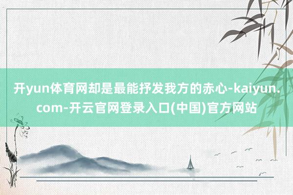 开yun体育网却是最能抒发我方的赤心-kaiyun.com-开云官网登录入口(中国)官方网站
