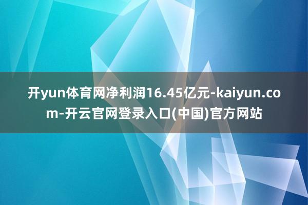 开yun体育网净利润16.45亿元-kaiyun.com-开云官网登录入口(中国)官方网站
