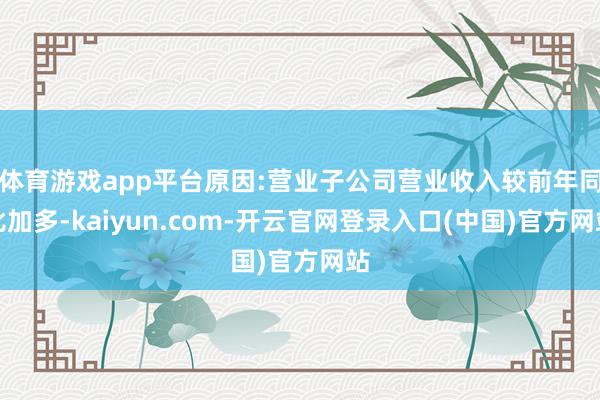 体育游戏app平台原因:营业子公司营业收入较前年同比加多-kaiyun.com-开云官网登录入口(中国)官方网站